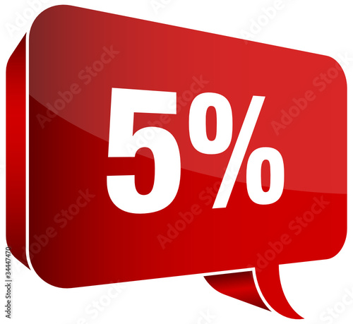 Red Speech Bubble "5%"