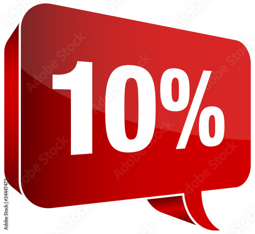Red Speech Bubble "10%"