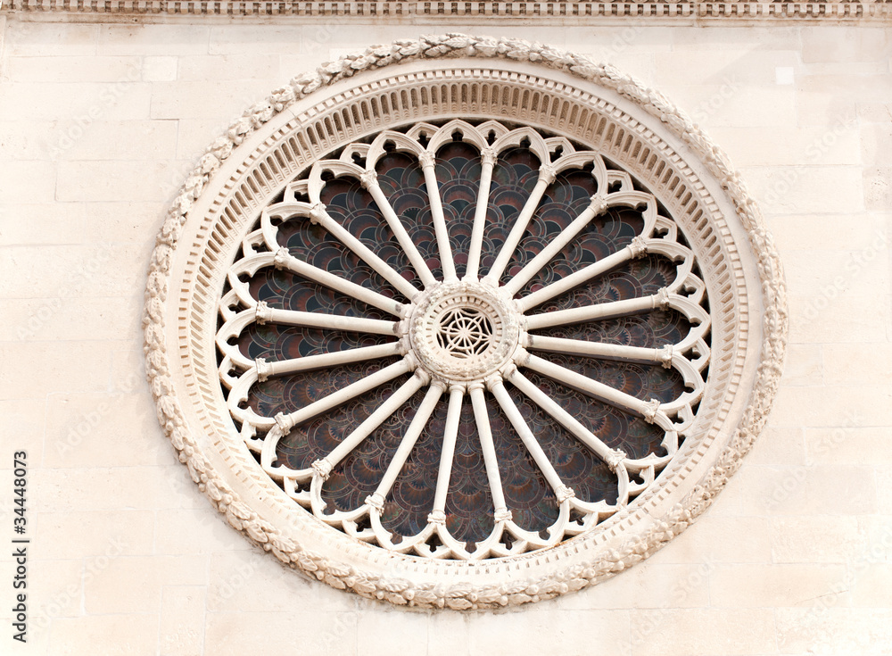 Fototapeta premium Rosetta above the entrance of Sibenik cathedral