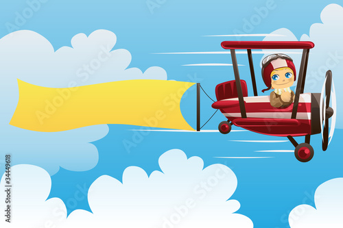 Airplane carrying banner
