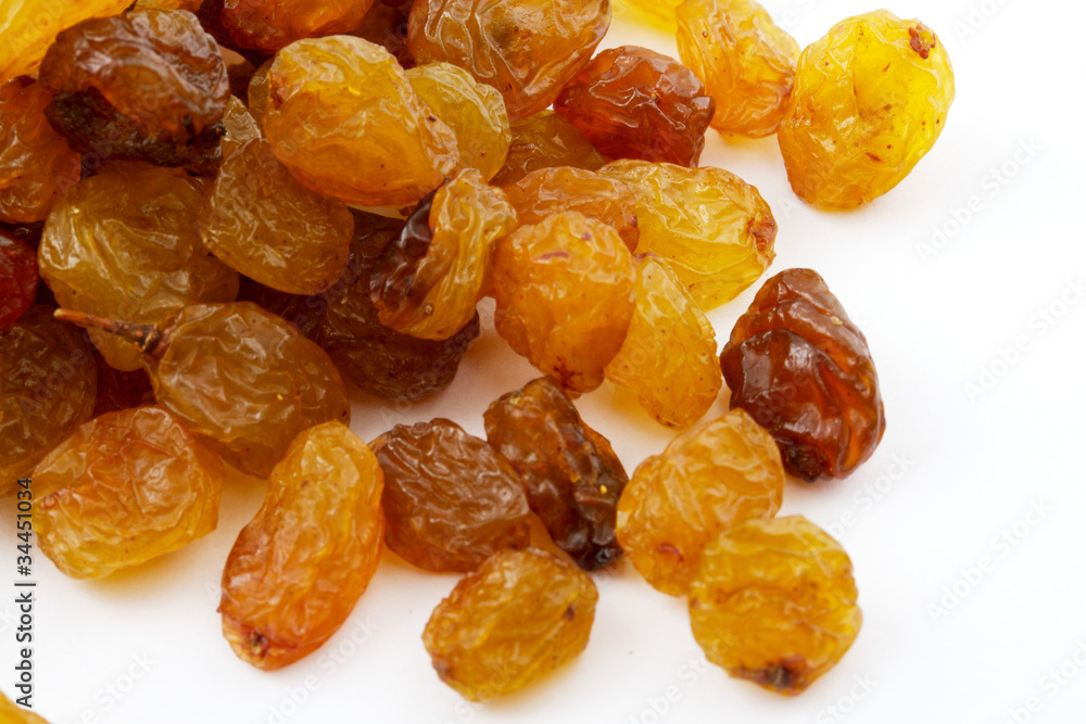 Raisins isolated on a white background