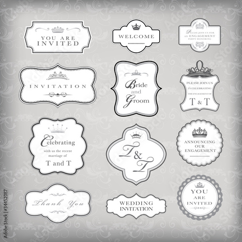 Set of vector vintage frames , EPS 10 Vector.