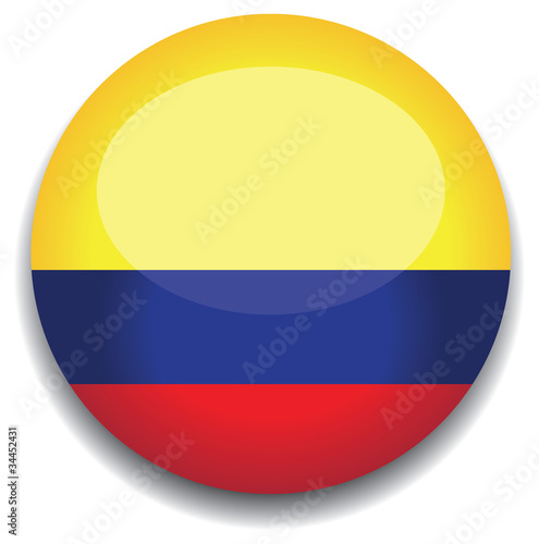 colombia flag in a button