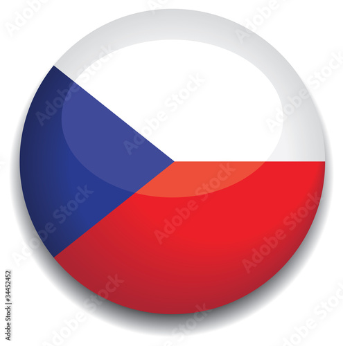 czech republic flag in a button