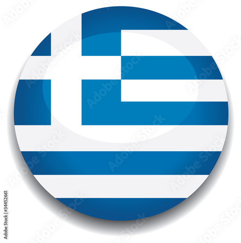greece flag in a button