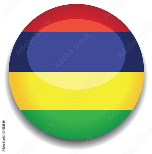 mauritius flag in a button