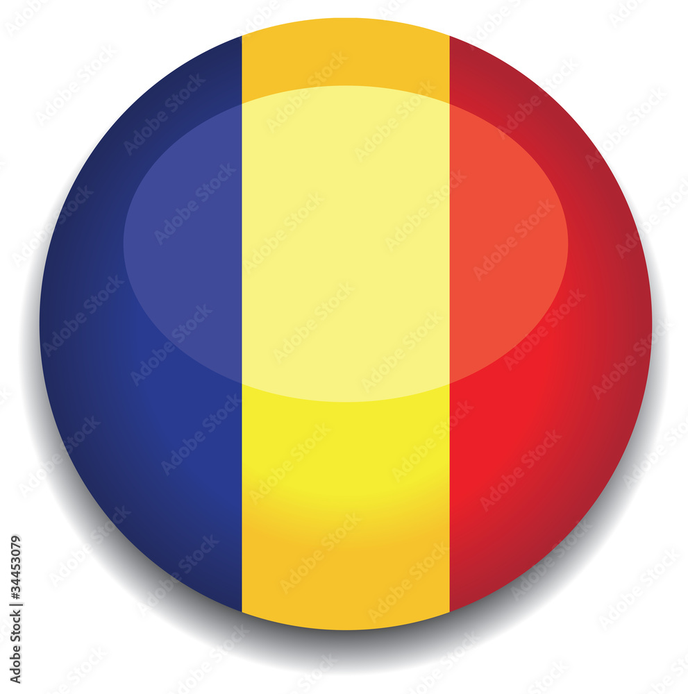 Fototapeta premium romania flag in a button
