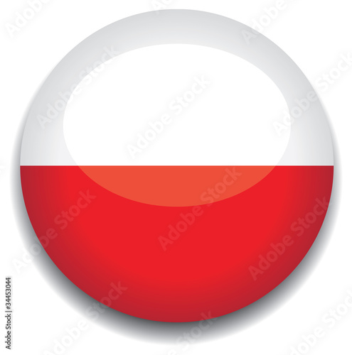 poland flag in a button