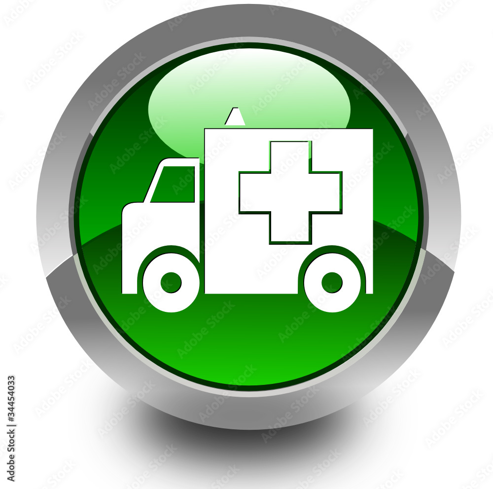 Ambulance glossy icon