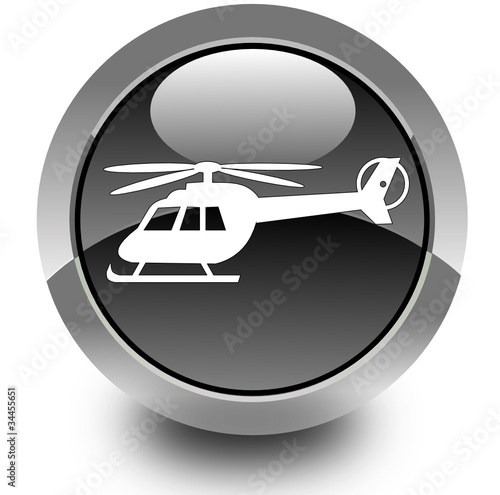 Helicopter glossy icon