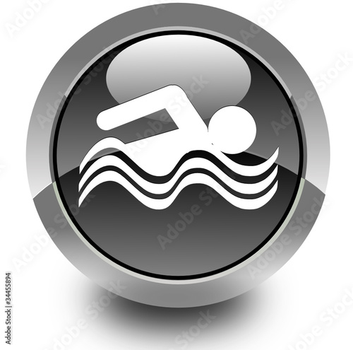 Swimming pool glossy icon
