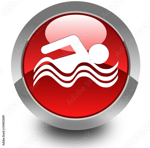 Swimming pool glossy icon