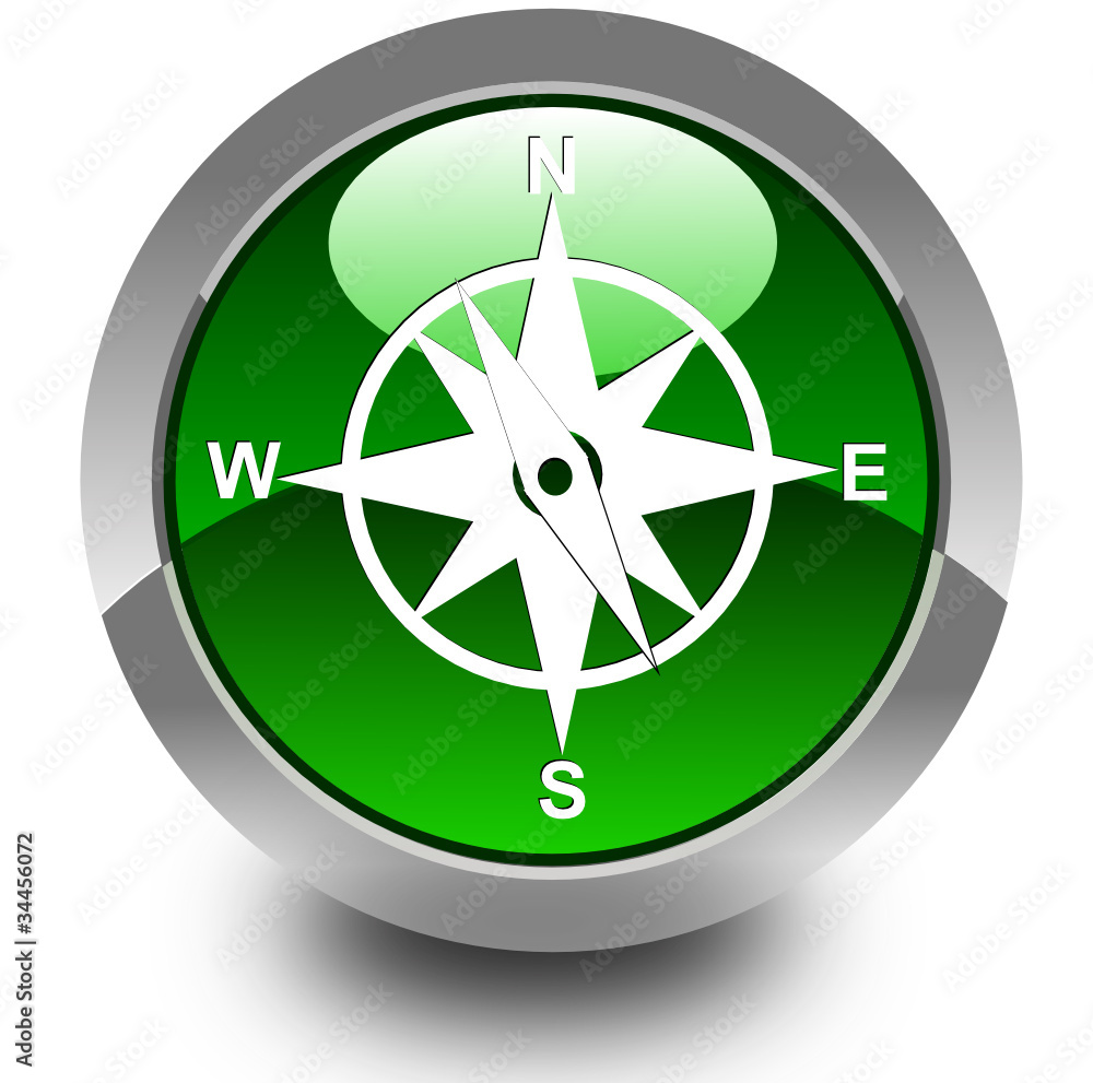Compass glossy icon Compass glossy icon