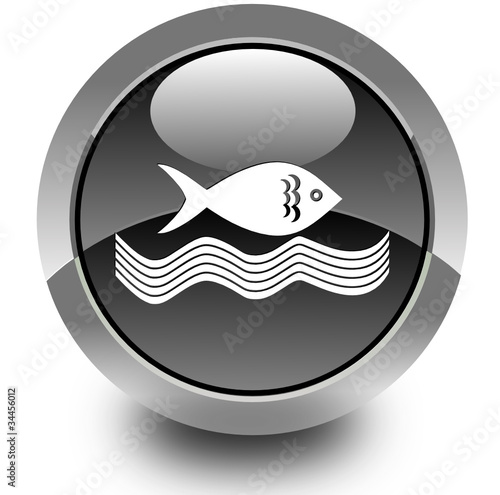 Fishing glossy icon
