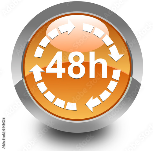 48 hours glossy icon