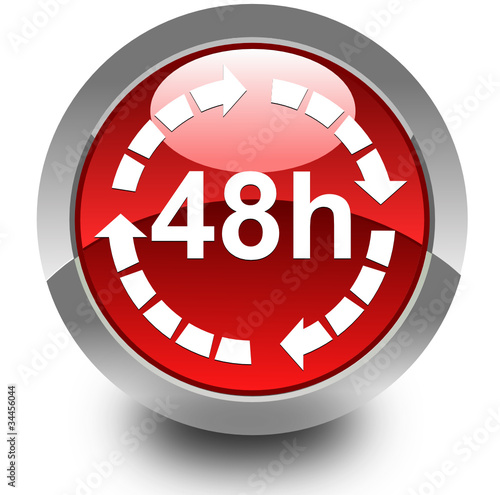 48 hours glossy icon