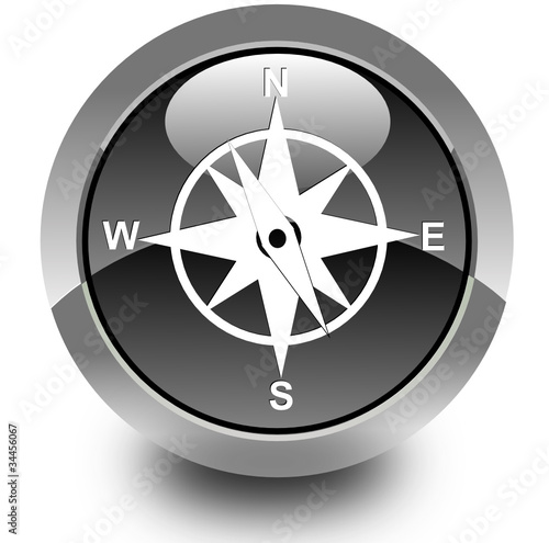 Compass glossy icon