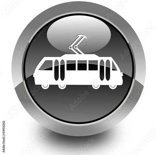 Tram glossy icon
