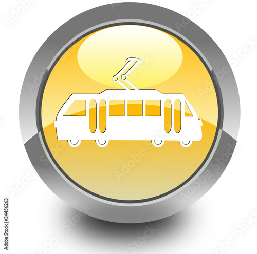 Tram glossy icon