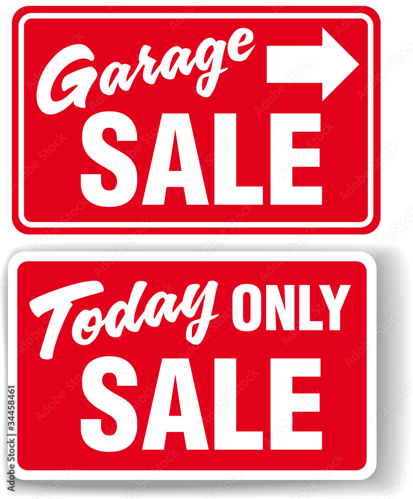 Garage arrow Today ONLY SALE sign