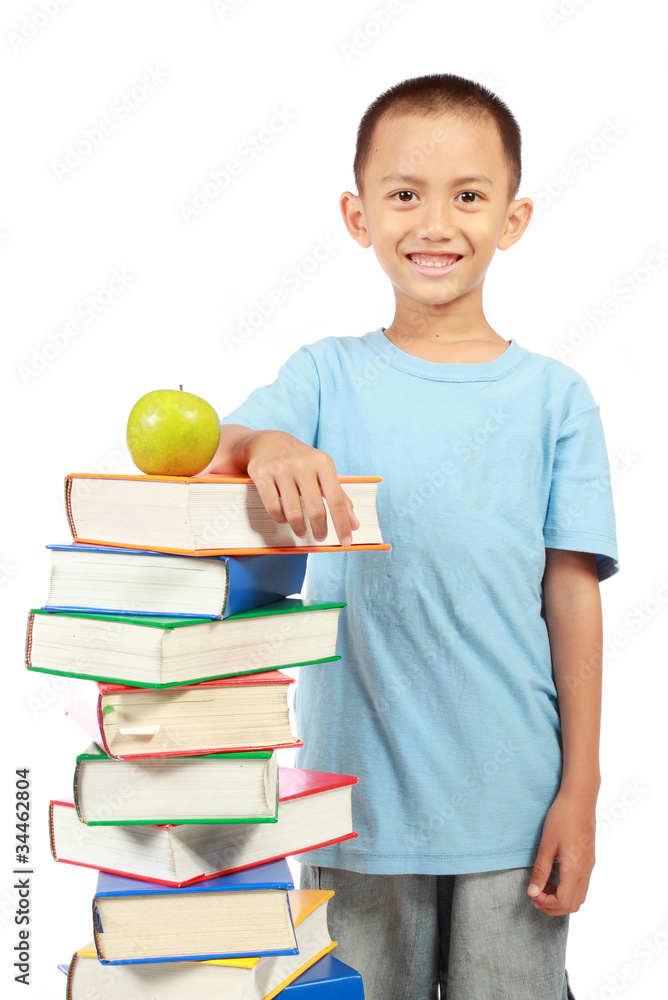 little boy with books little boy with books
