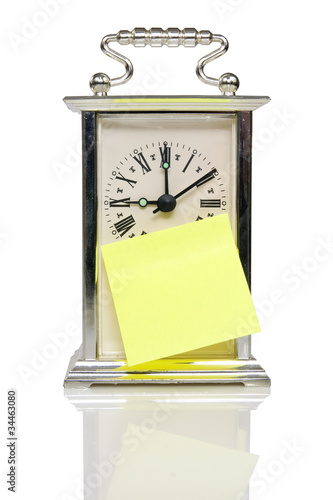 old clock with sticky paper for your text.