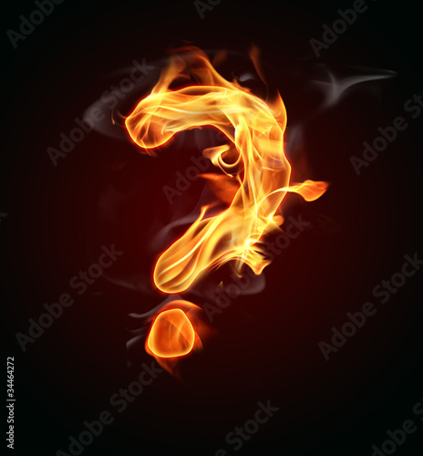 Fire alphabet question symbol © Jag_cz