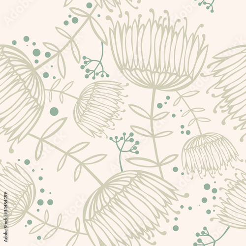 vector flower and Leaf retro pattern