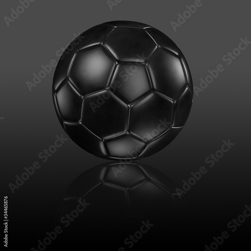 Fototapeta Naklejka Na Ścianę i Meble -  soccer football with reflection on black background