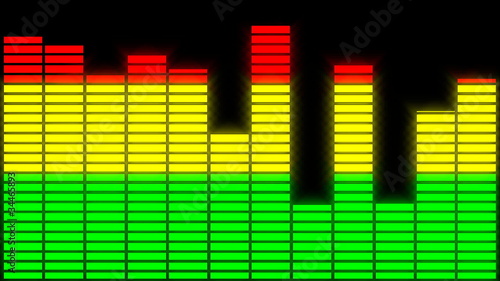audio equalizer seen from above