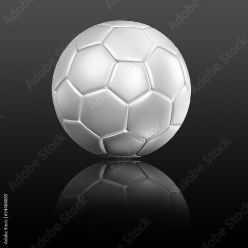Fototapeta Naklejka Na Ścianę i Meble -  soccer football with reflection on a black background