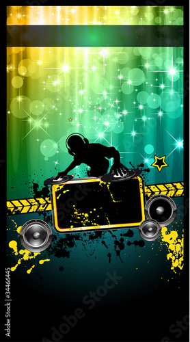 Disco Event Poster with a Disk Jockey