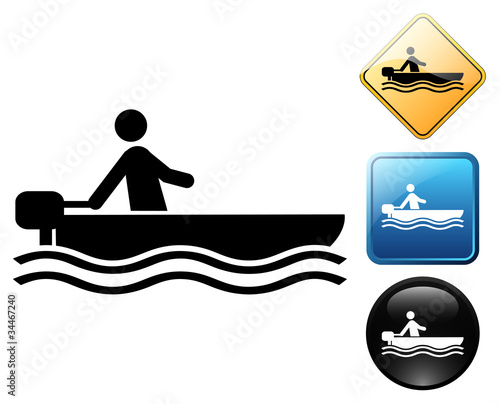 Water motorsports pictogram and signs