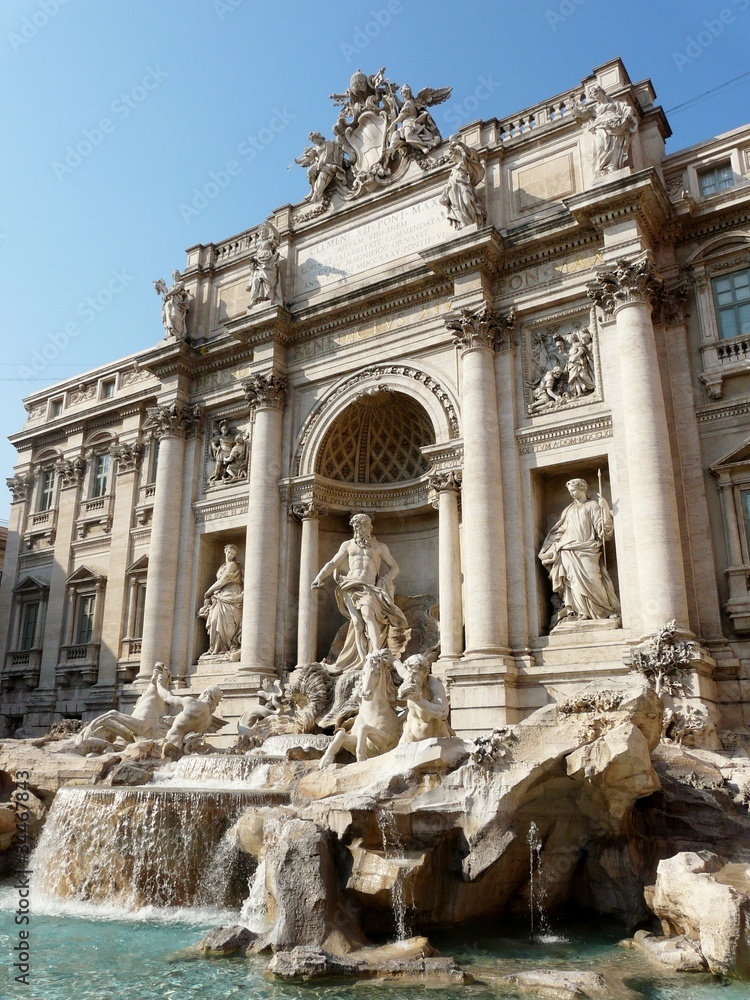 Trevi fountain (Fontana di Trevi) in Rome, Italy