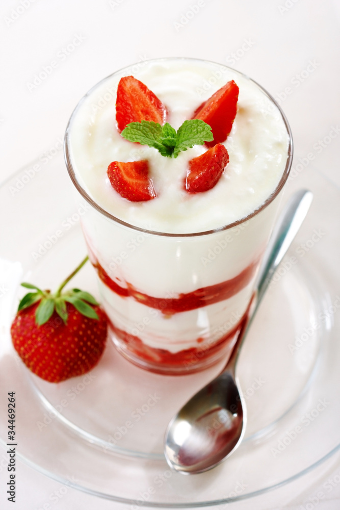 yogurt with strawberries yogurt with strawberries