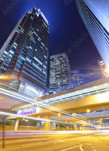 traffic in city at night