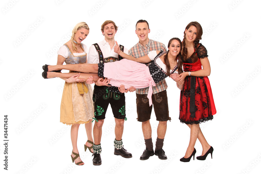 Fototapeta premium Gruppe auf dem Oktoberfest
