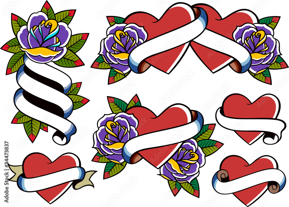 rose tattoo design Stock Vector | Adobe Stock