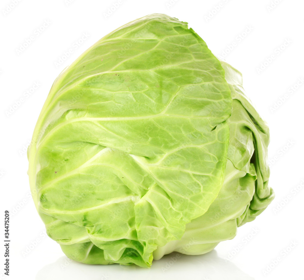 Green cabbage isolated on white background Green cabbage isolated on white background