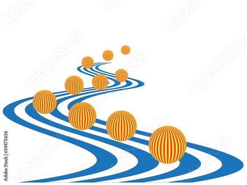 The spheres on the road
