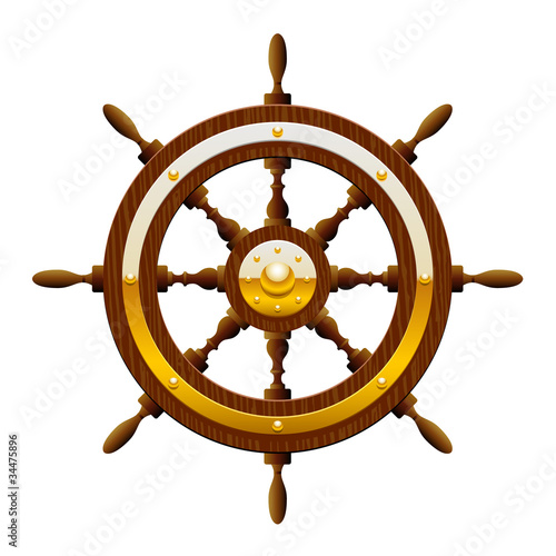 Vector Ship Wheel Illustration