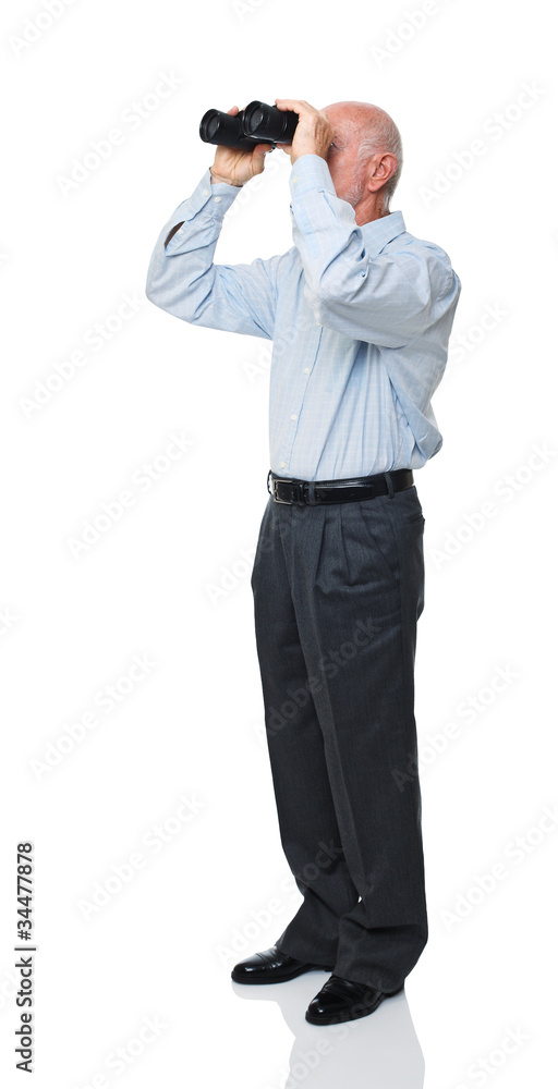 Obraz premium man with binoculars