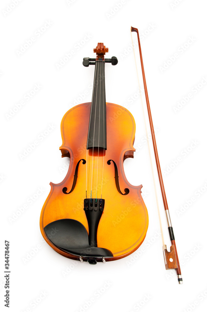Fototapeta premium Violin isolated on the white