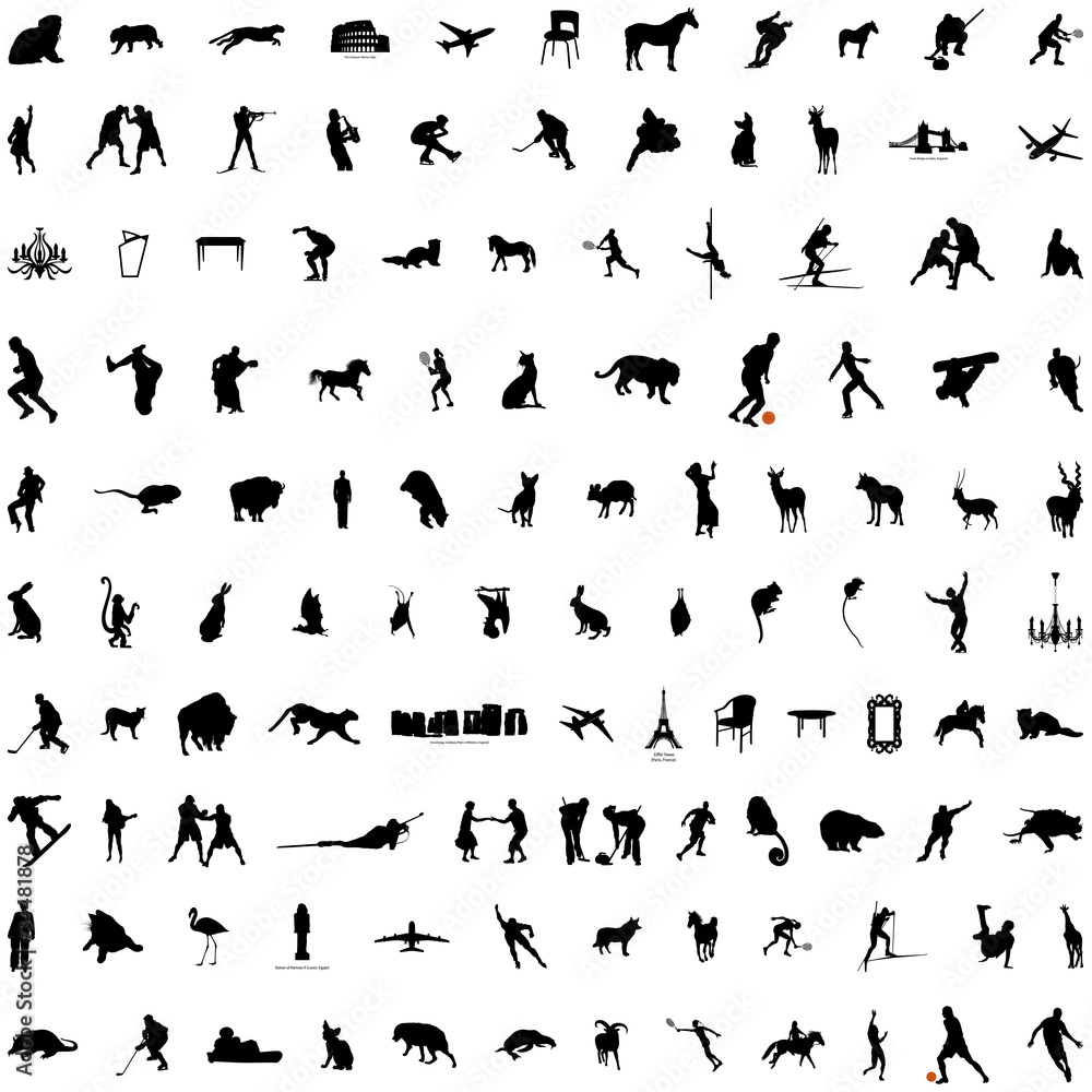 Set of collage silhouette. Collection 5. Set of collage silhouette. Collection 5.