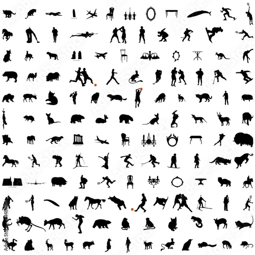 Set of collage silhouette. Collection 4.