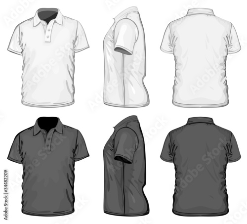 Vector. Men's polo-shirt design template. No mesh.