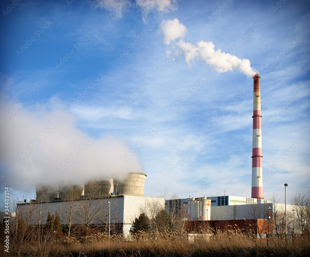 power plants,Smokestacks with pollution power plants,Smokestacks with pollution