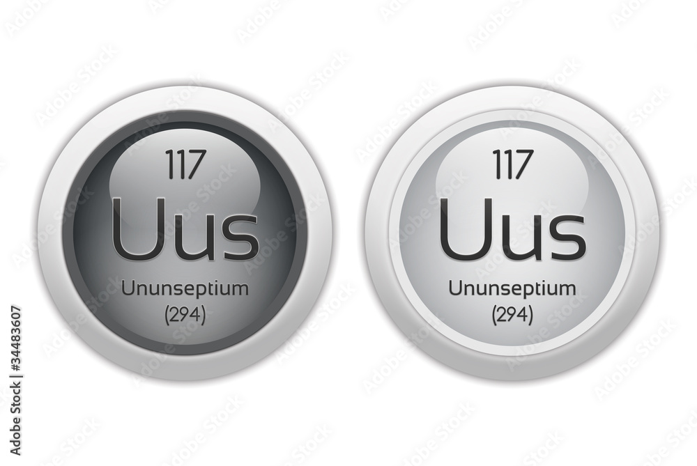 Ununseptium - two glossy web buttons Ununseptium - two glossy web buttons