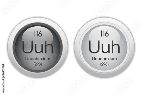 Ununhexium - two glossy web buttons