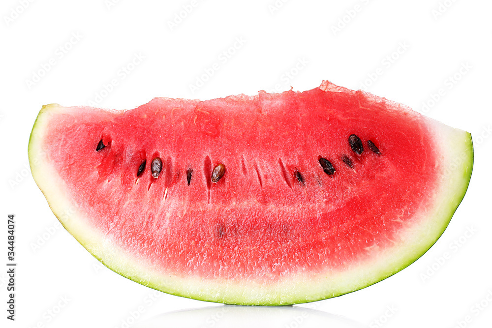 juicy slice of watermelon isolated on white juicy slice of watermelon isolated on white